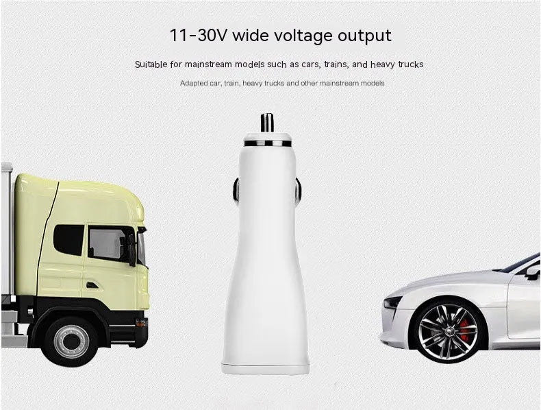 White single port USB car charger with QC2.0 fast charge technology for vehicles