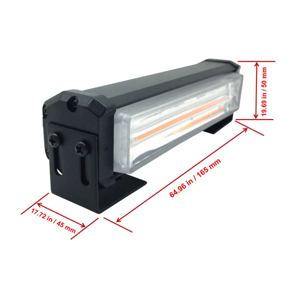 Yellow 160mm diameter vehicle warning light with COB LED and aluminium alloy housing