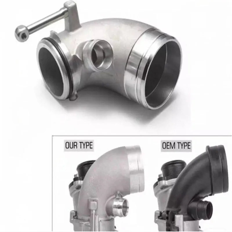 Aluminium alloy 90-degree turbo elbow pipe for car lateral engine modification