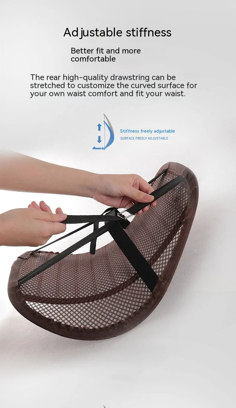 Leather lumbar support cushion for car seats and office chairs in five colour options