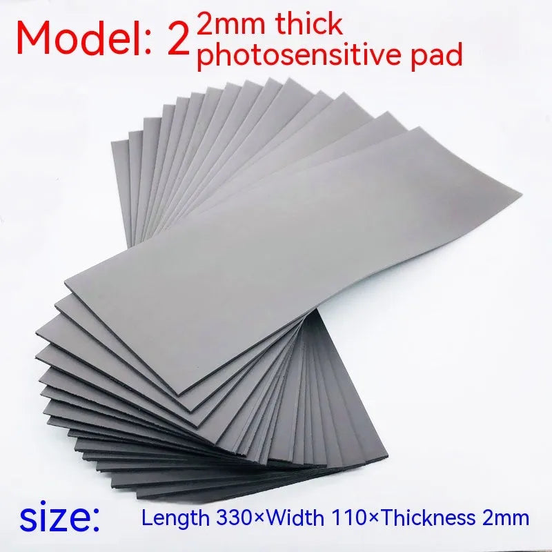 Black and grey photosensitive seal mat for calligraphy and pottery in three thickness options