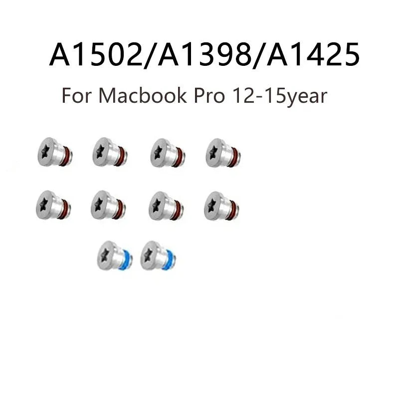 10 metal replacement screws for MacBook Pro Retina A1502, A1398, and A1425 bottom shell repair