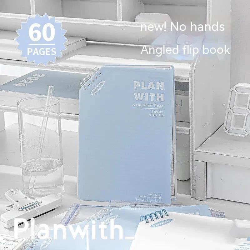 Artsy Ins Style Salt Series oblique angle student draft notebook in A5 or B5 size with white pages.