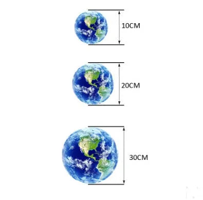 Glow in the dark 3D planet Earth wall sticker with removable adhesive in 10cm 20cm 30cm sizes