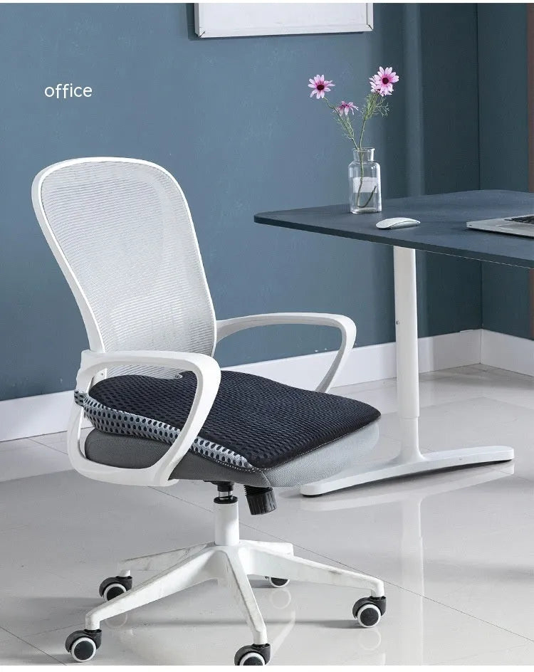 Memory foam seat cushion with adjustable straps in black, grey and creamy white colours