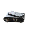 Silver audio source switch unit with remote control for managing multiple audio inputs and outputs
