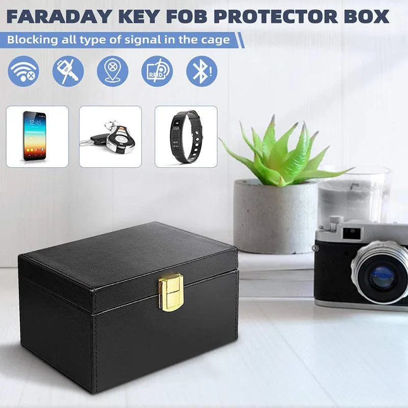 RFID shielding box and two key cases with carbon fiber anti-theft protection