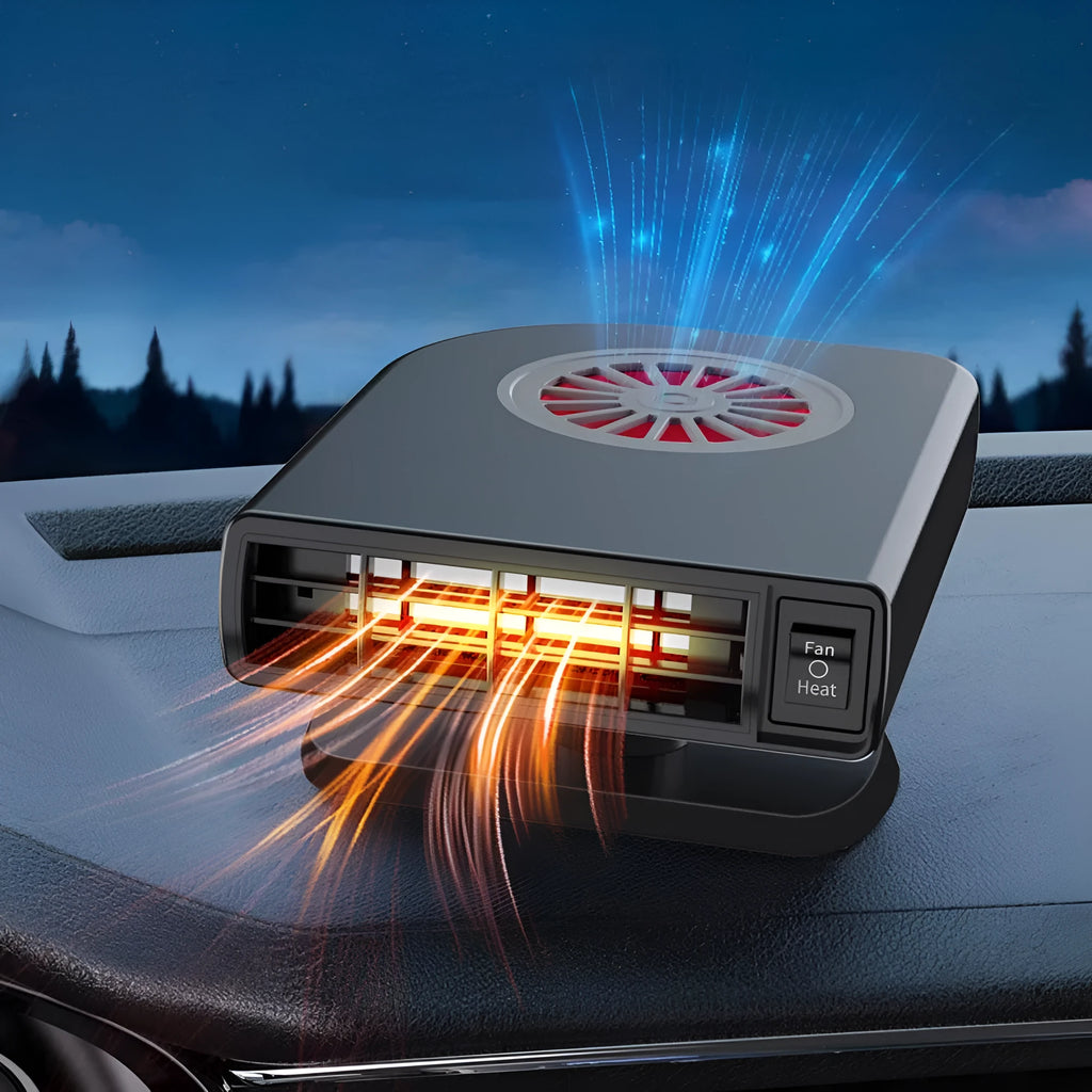 Black vehicle-mounted heater for car defrosting and defogging with adjustable rotation features