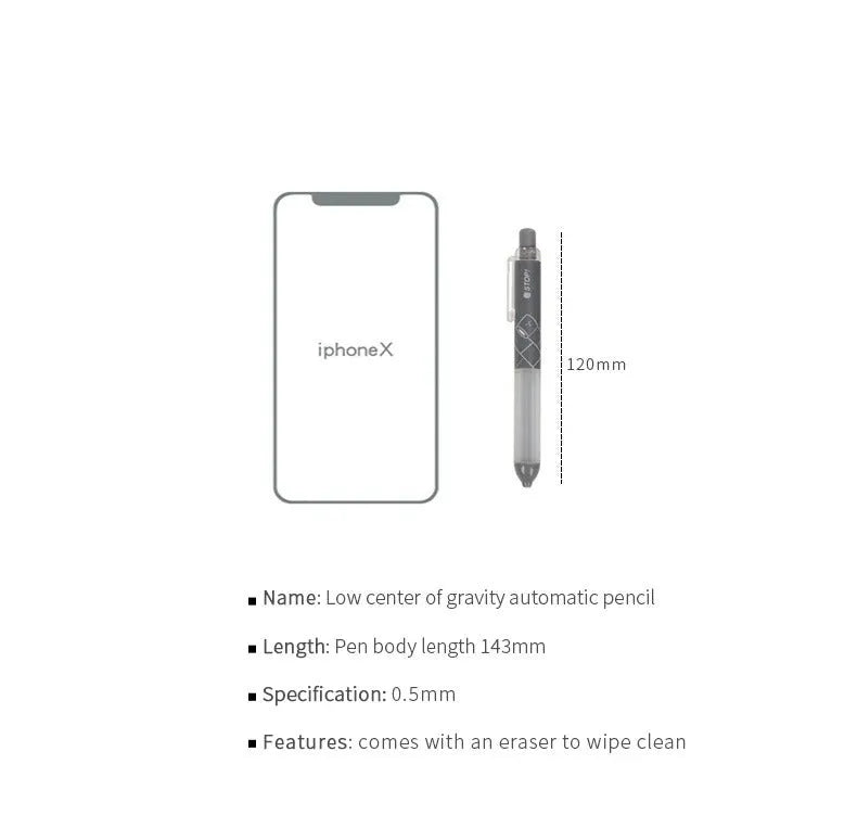 Activity 0.5mm automatic pencil with cloud grip in black and white colours