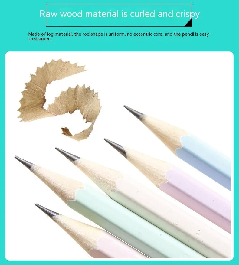 Basswood six-angle thermal transfer pencils with wooden barrels and HB refills in pack of 50