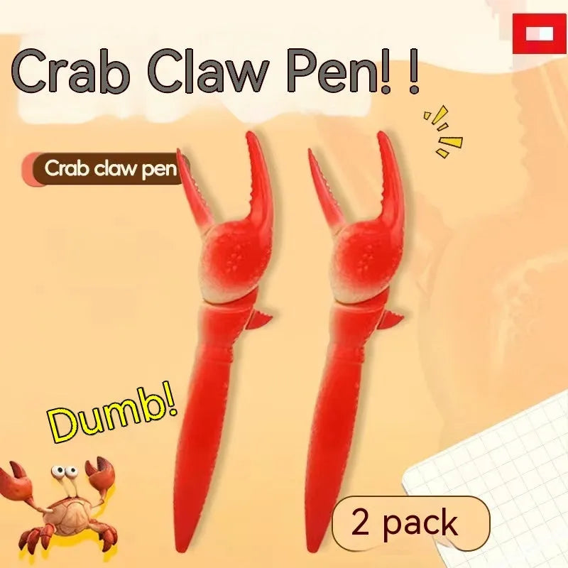 Creative crab pressing can clip ballpoint pen showing interactive mechanism and clip functionality