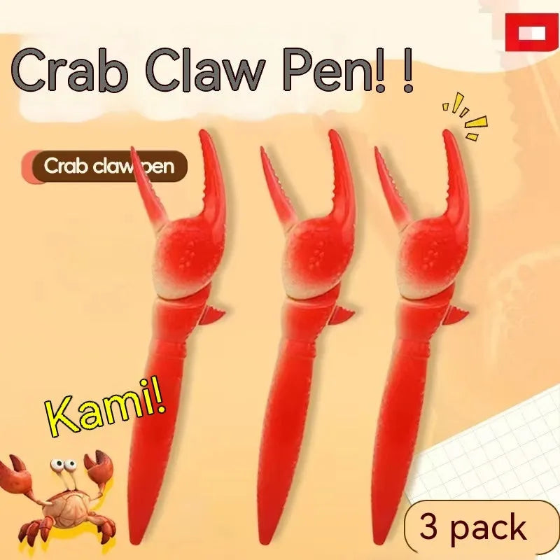 Creative crab pressing can clip ballpoint pen showing interactive mechanism and clip functionality