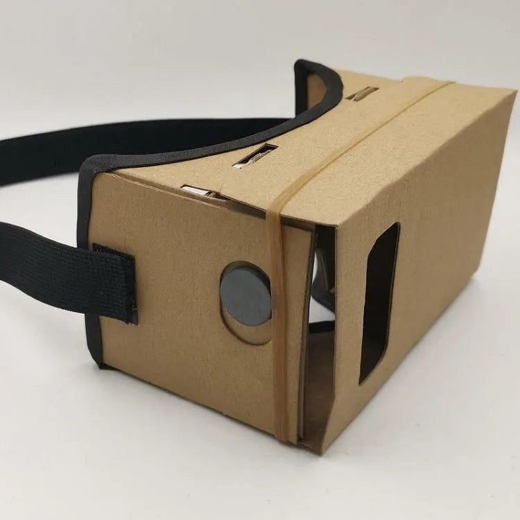 Pink and white VR cardboard glasses for 6-inch smartphones with adjustable straps and magnet control