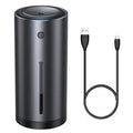 Black aluminum alloy car diffuser humidifier with USB connection removing 99.98% of dust and odours