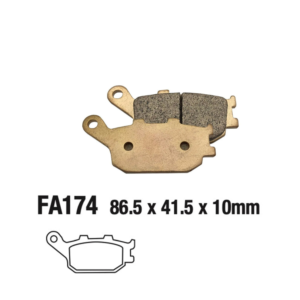 Sintered rear motorcycle brake pad set for Honda CBR954RR, CBR900RR, and CBR929RR.