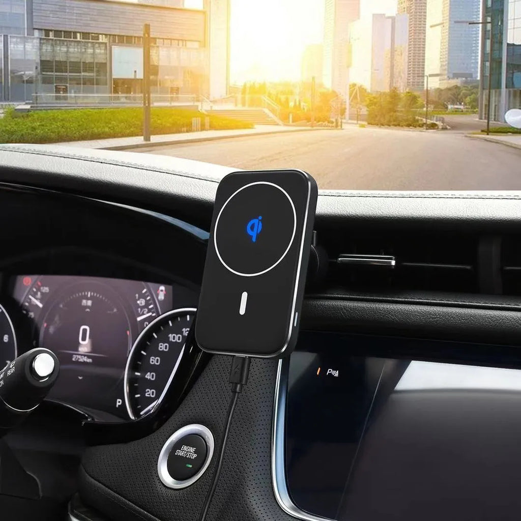 Black M6 magnetic car bracket wireless charger for mobile phones