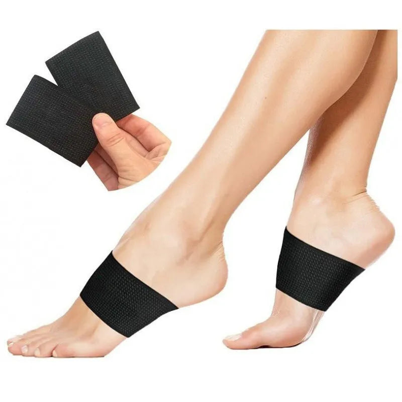Elastic foot bandage with heart-shaped arch support pad for flat feet