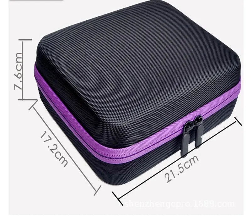 Cube-shaped essential oil storage bag with 30 compartments for 15ml bottles, wall-mounted design in various colours