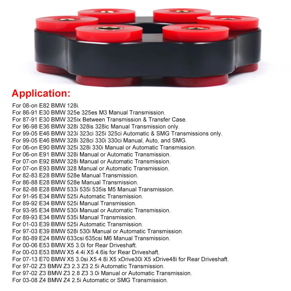 Red polyurethane aluminium drive shaft connecting plate bracket for BMW E46 E36 E30 modification