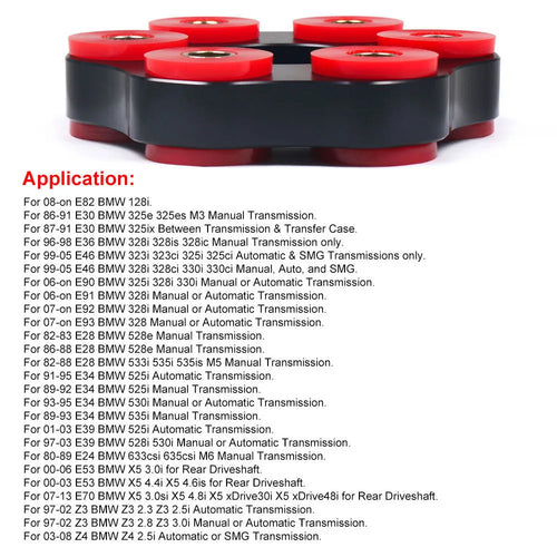 Red polyurethane aluminium drive shaft connecting plate bracket for BMW E46 E36 E30 modification