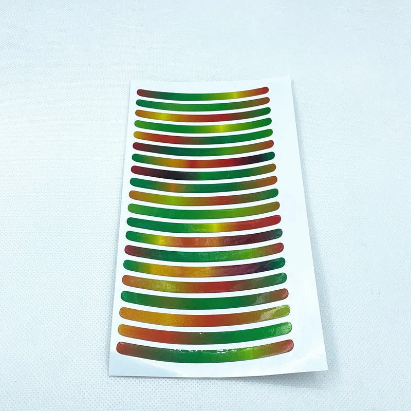 20-piece car wheel hub reflective stickers in multiple colours including luminous and rainbow options