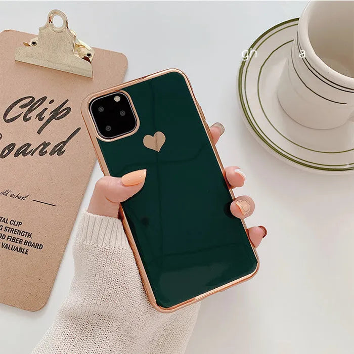 Solid colour TPU phone case for iPhone in blue, claret, pink and green options