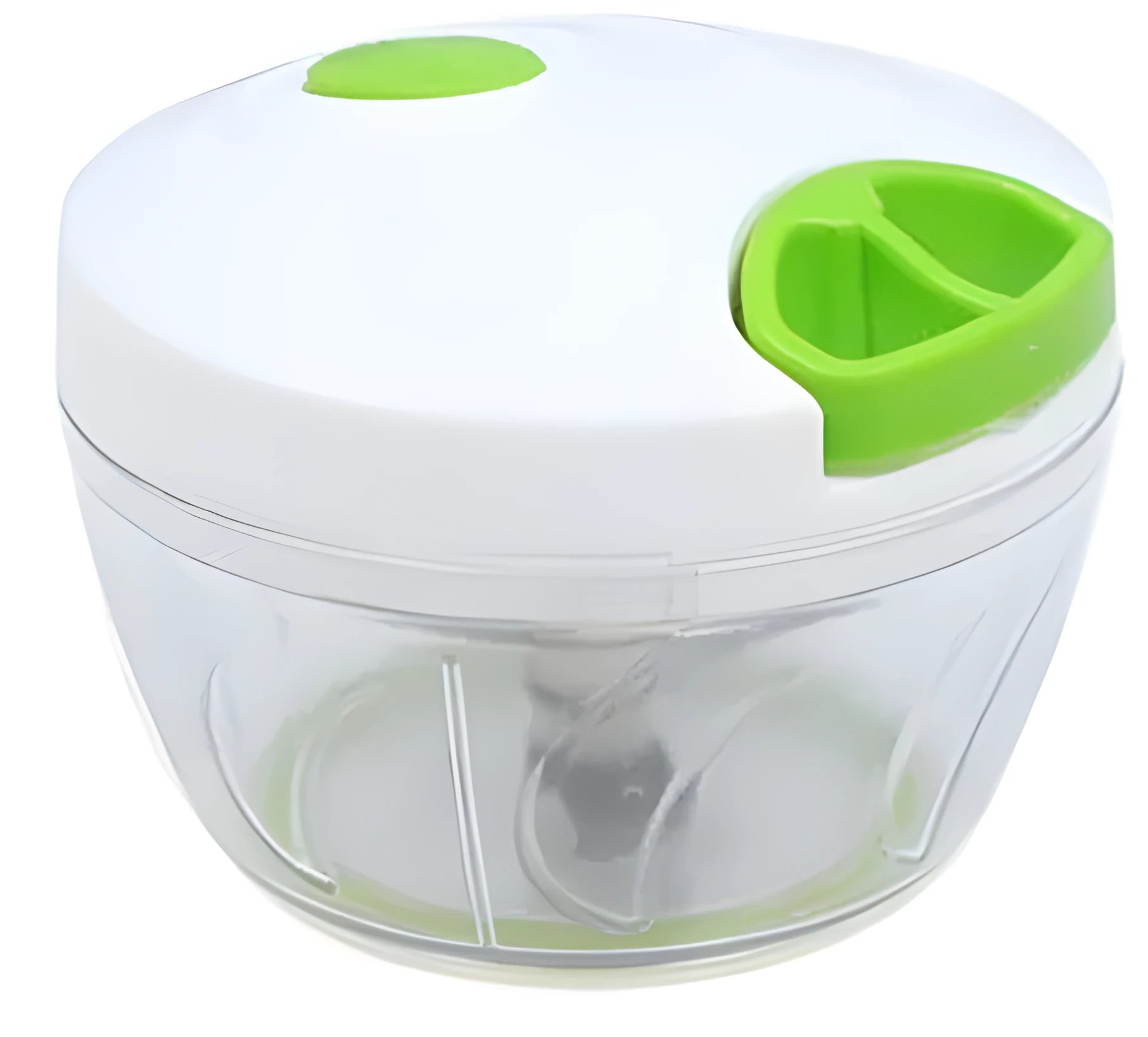 Green manual kitchen chopper with three stainless steel blades and 500ml container