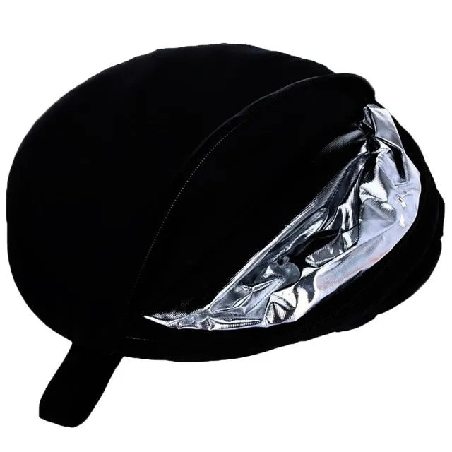 5-in-1 portable photography reflector with gold silver white black translucent surfaces folded next to carrying bag