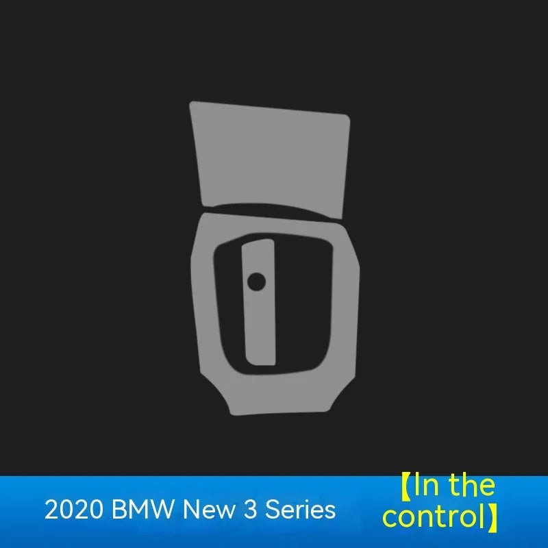 Transparent TPU protective film for BMW 3 Series dashboard and centre console, 2014-2020 models.