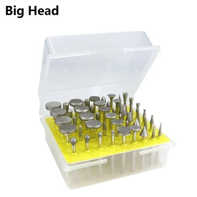 Elliptical cone diamond grinding heads for glass jade stone carving with 45mm length