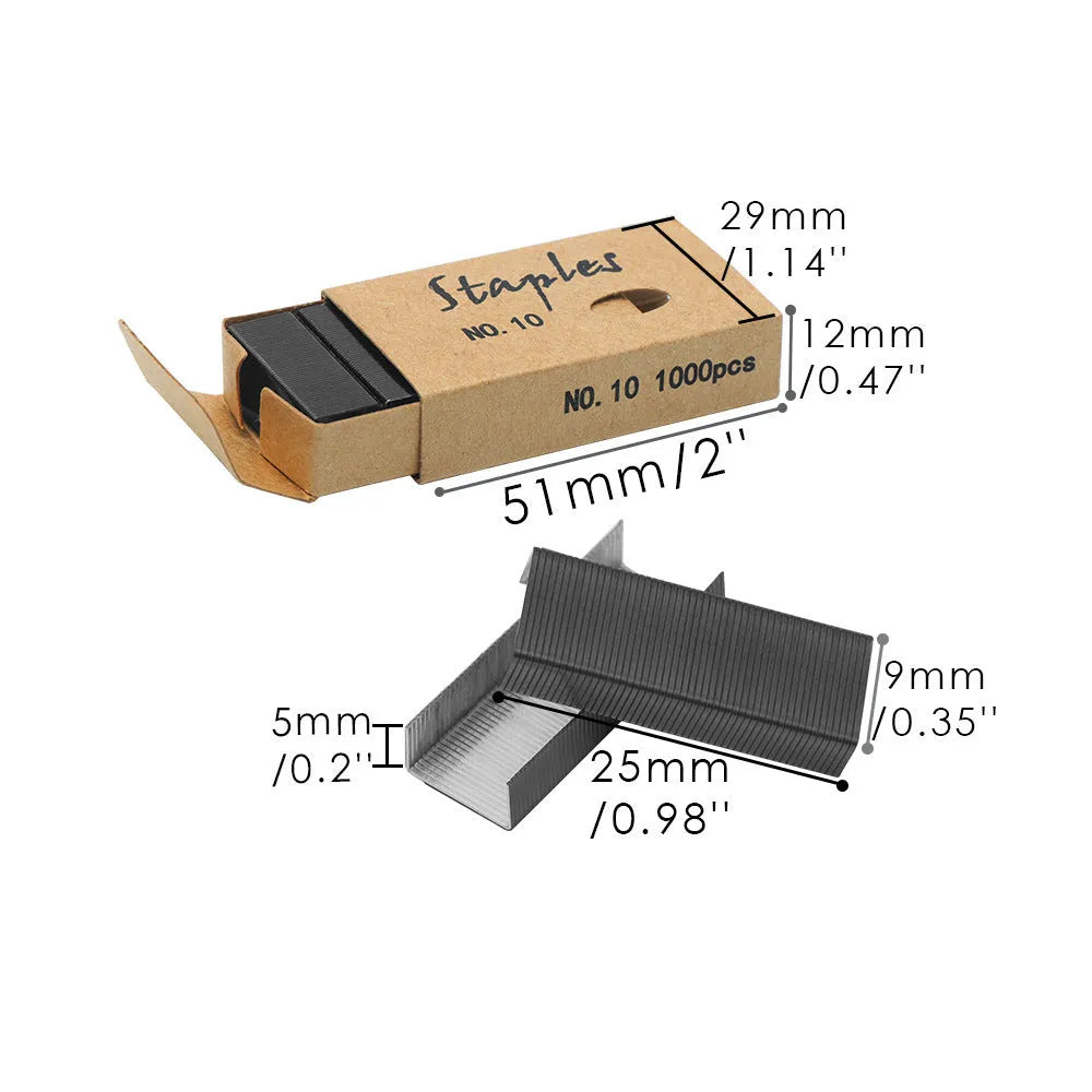 Box of 1000 metal stapling needles in rose gold, black, purple, and rose red colour options.