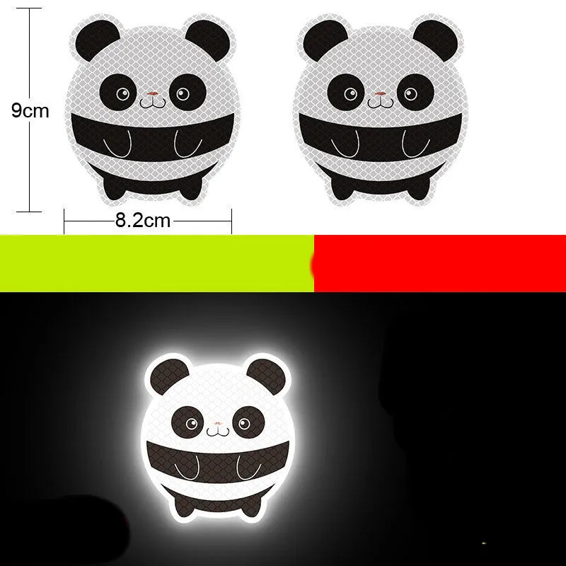 Pair of diamond-grade reflective warning stickers for vehicles measuring 9cm by 5cm