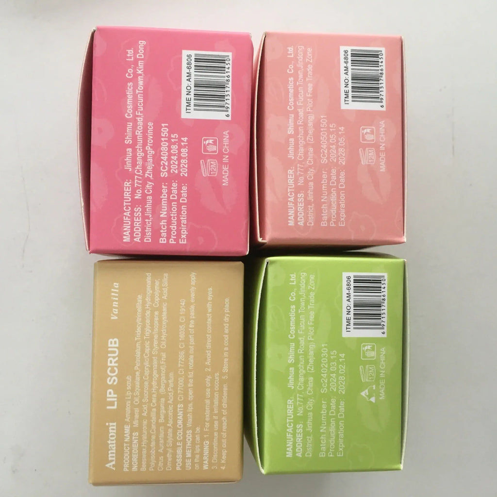 Amatoni fruit flavour lip scrub cream in a 30g container