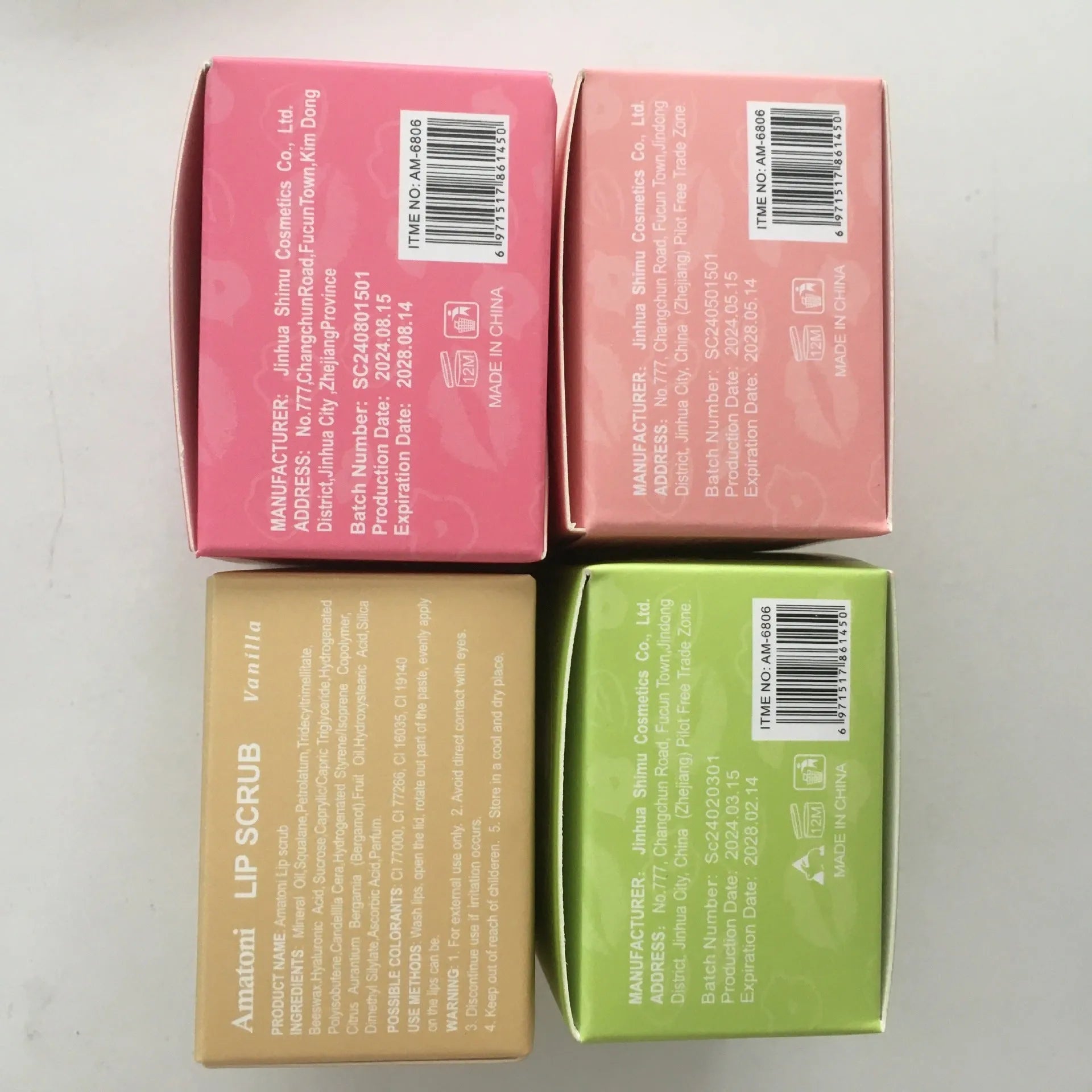 Amatoni fruit flavour lip scrub cream in a 30g container