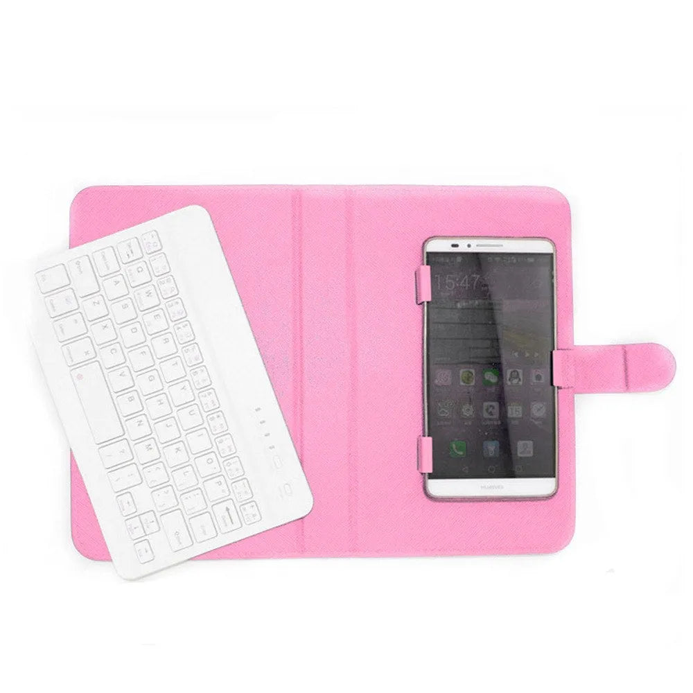 Universal wireless Bluetooth keyboard case set with protective holster for tablets and phones