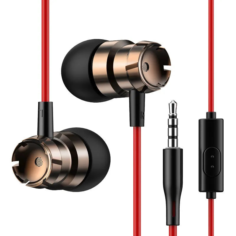 Metal turbo in-ear wired headphones with 3.5mm plug and microphone in various colours