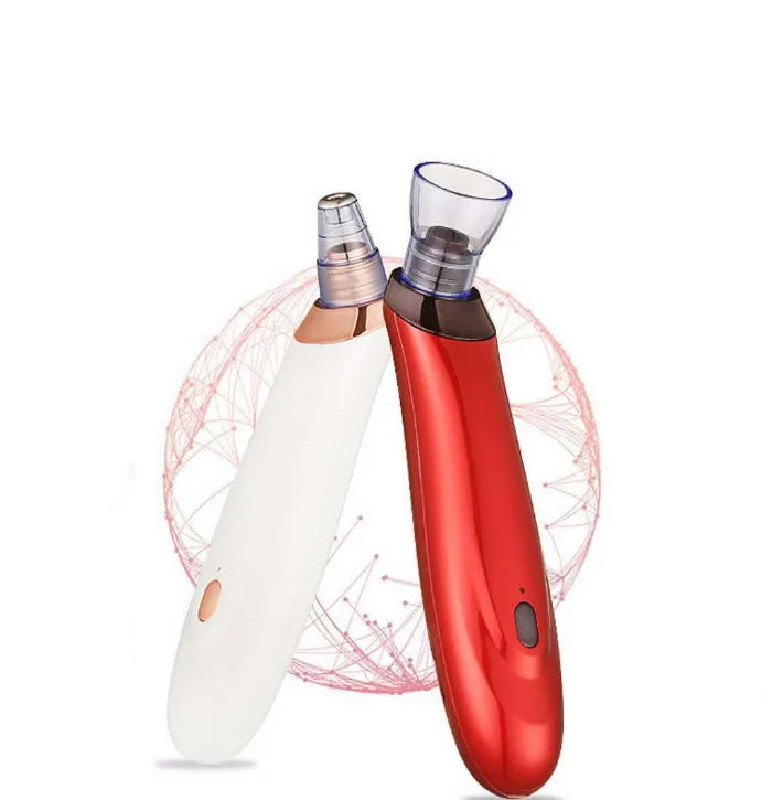 Electric blackhead removal device with multiple nozzle attachments for facial pore cleaning