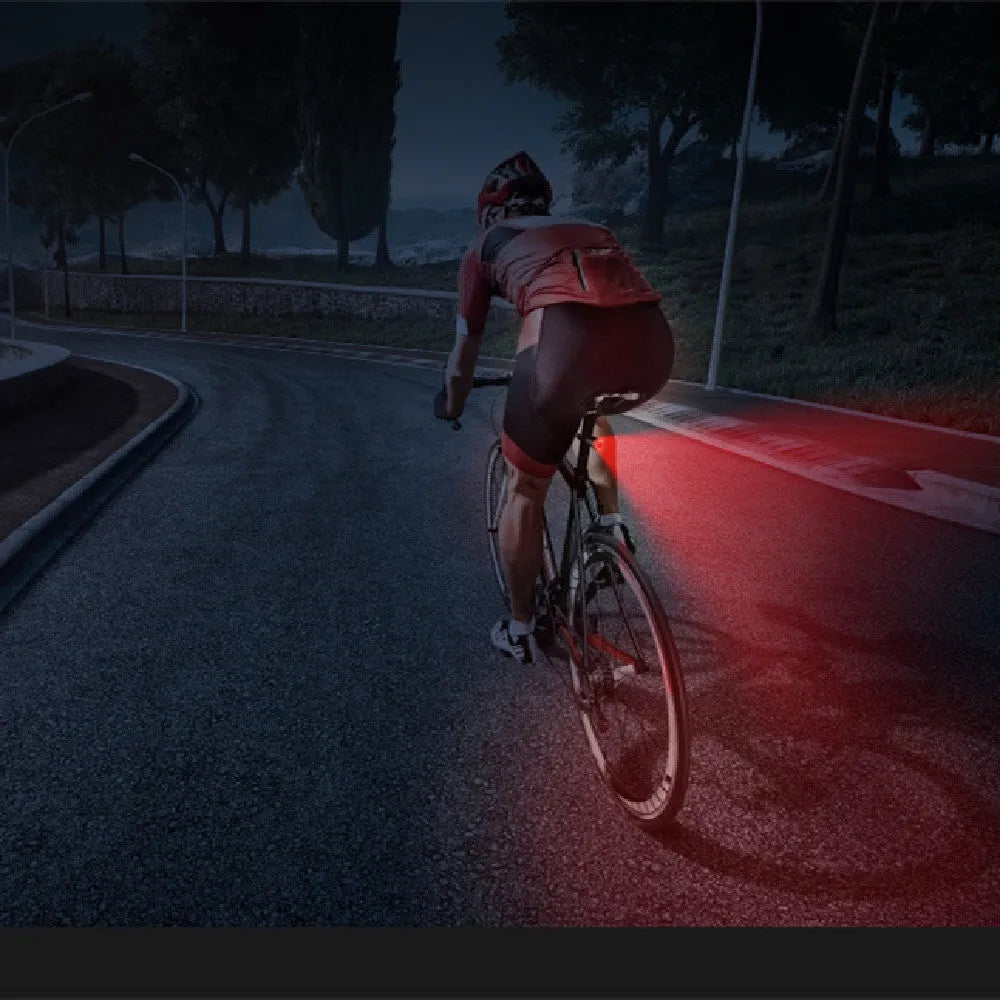 Black aluminium alloy USB charging bicycle taillight with brake sensing technology