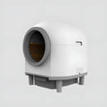 White automatic enclosed cat litter box with ABS plastic construction for cats up to 10kg