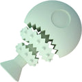 Blue fish bone shaped dog chew toy with treat hole for dental care and interactive play