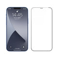 Tempered glass iPhone screen protector with privacy anti-peep film shown on an iPhone.