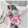 Pink flower patterned iPhone case with floral back cover design on TPU material