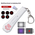 Infrared cat teasing stick with laser patterns, moon-light lamp and pet footprints design in plastic