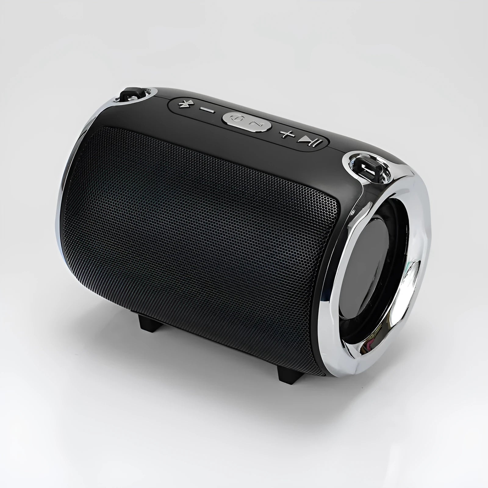 Portable subwoofer sound card reader in metal casing with Bluetooth and USB playback functionality