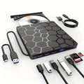 Black external CD DVD drive with USB connection for computer disc burning