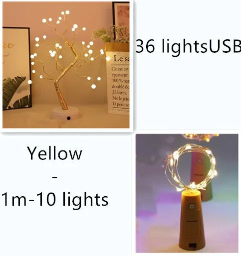 2-metre copper wire LED string light with bottle stopper for wine bottle decoration