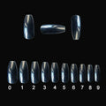 500 clear acrylic false nails in natural colour with 10 different sizes for professional or home manicures