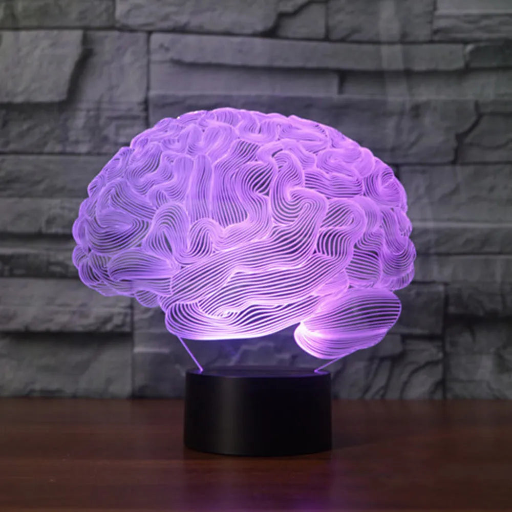 3D acrylic stereoscopic illusion LED desk lamp with remote control on a table