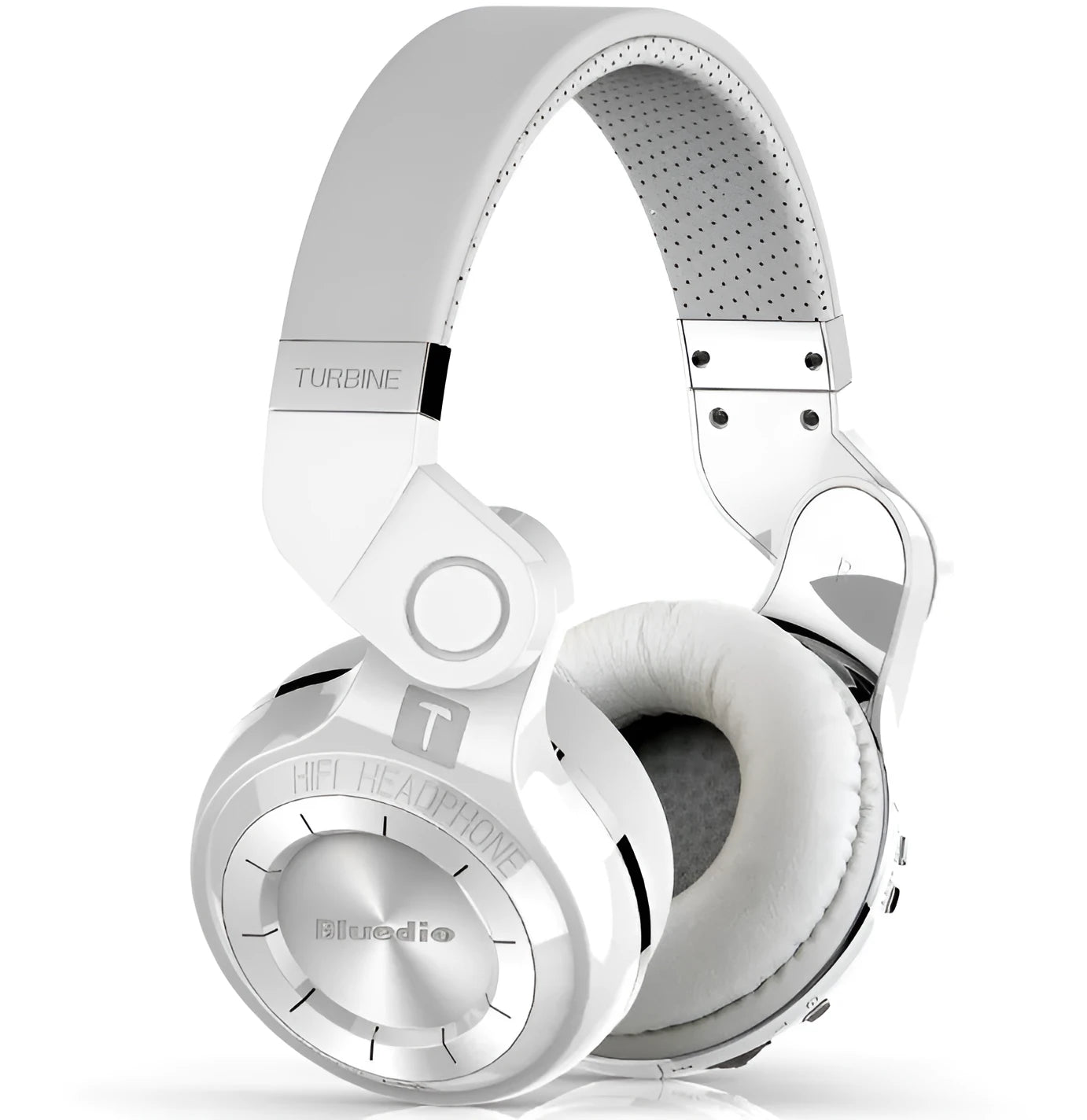 Blue String T2 black over-ear Bluetooth headset with large earcups and folding metal headband
