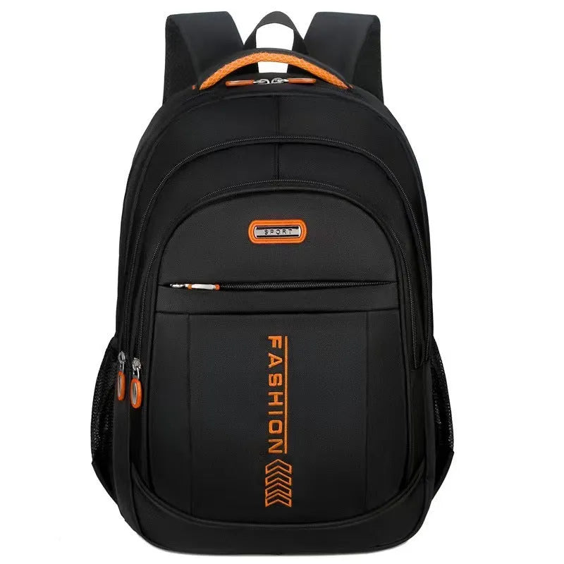 Capacity backpack in oxford cloth with airpillow straps showing sewing line details